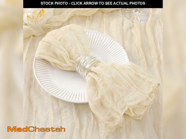 Lot 74-13623861 - DeZerlor 50 Pack Beige Cheesecloth Napkins Spring Easter Cloth Napkins Set of 50 Cream Dinner Napkin...