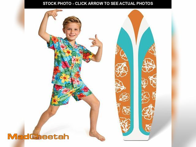 Lot 74-14264595 - ARQRHTLY 4 ft Surfboard Stand Up Cutout, Tropical Surf Board Photo Booth Prop, Hawaiian Luau Beach P...