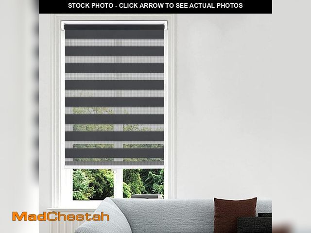 Lot 74-12514781 - LUCKUP Cordless Light Filtering Polyester Window Shade, Black, 20" x 72" - UNUSED