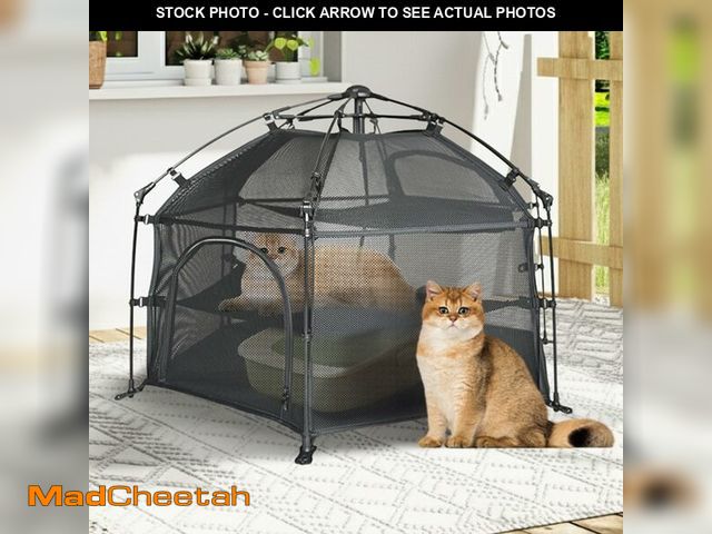 Lot 74-13800172 - EighteenTekÃ Catio Outdoor Cat Enclosure 3-Tier Pop up Cat Tent Playpen | Portable Kitten Catio Tow...