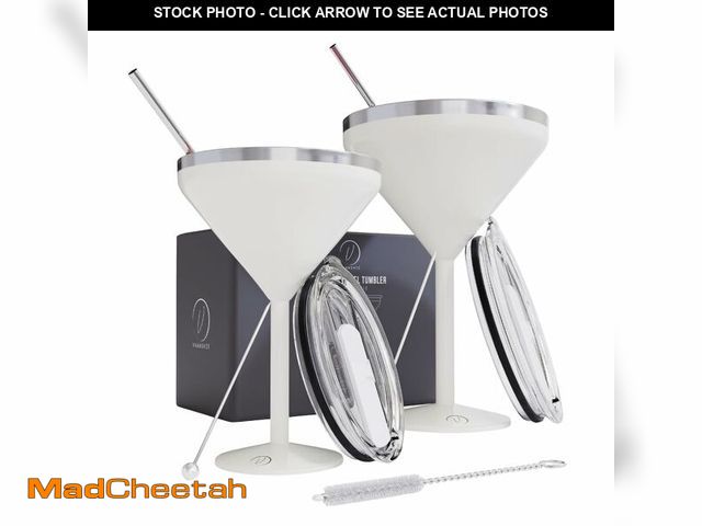 Lot 74-12443838 - vaanshie 8 oz. Vacuum Sealed Martini Glass [Cream/Set of 2] - Stainless Steel Ideal for Mother's Day...
