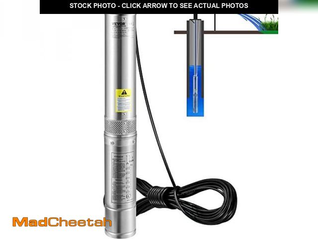 Lot 74-12029131 - VEVOR Deep Well Submersible Pump, 3HP/2200W 230V/60Hz, 37GPM Flow 640 ft Head, with 33 ft Electric C...