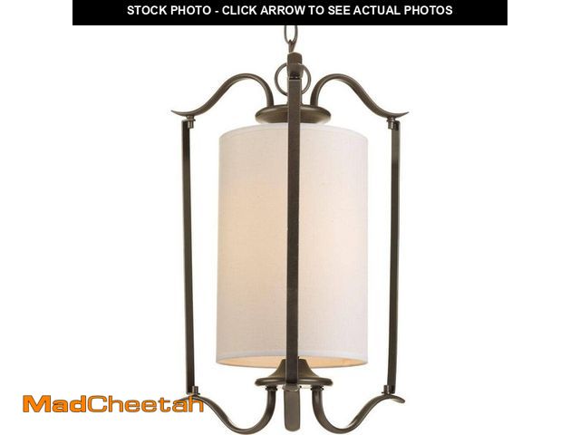 Lot 74-12682234 - Progress Lighting Inspire Collection 1-Light Antique Bronze Transitional Hanging Foyer Pendant with ...