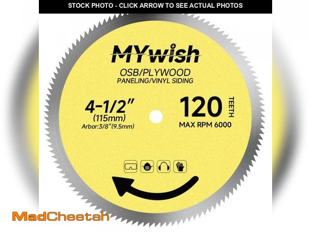 Lot 74-12463060 - MYWISH 4-1/2 in. x 120-Tooth Finish Circular Saw Blade, 3/8 in. (9.5 mm) Arbor - UNUSED