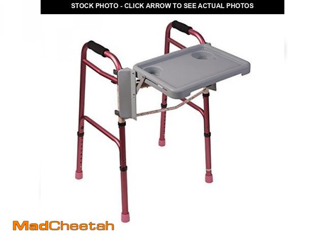 Lot 74-12124302 - DMI Walker Tray, Rollator Tray, Mobility and Walker Accessory Tray Table Fits Most Standard Walkers,...