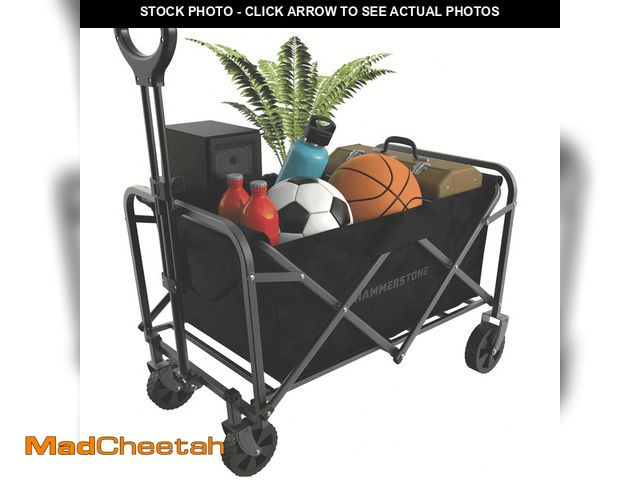 Lot 74-13780983 - Tzumi Foldable Wagon, 220lbs Capacity Heavy-Duty Collapsible Wagon with Handle Lock and Swivel Wheel...