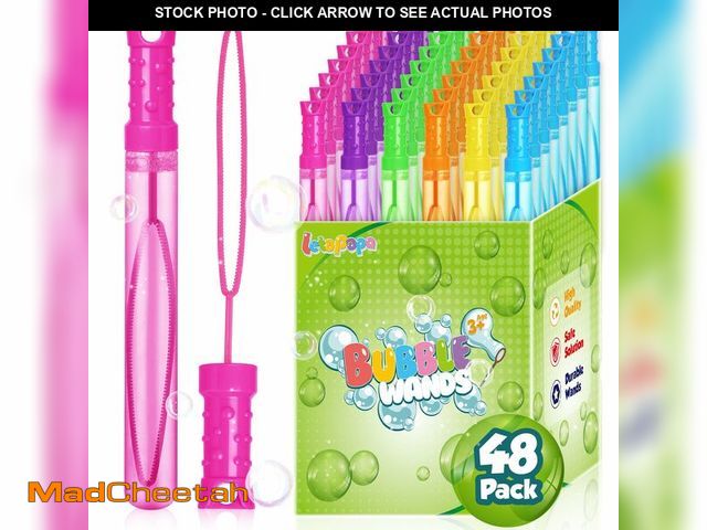 Lot 74-14207039 - Bubble Wand, 48 Pcs Bubble Wands Bulk in 6 Colors, Bubble Party Favors for Kids, Summer Toys, Indoor...
