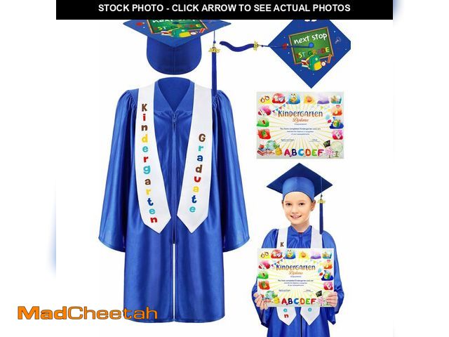 Lot 74-14056046 - 5 Pcs Kindergarten Graduation Cap and Gown Stoles Certificate Kids Graduation Custom with 2026 Tasse...