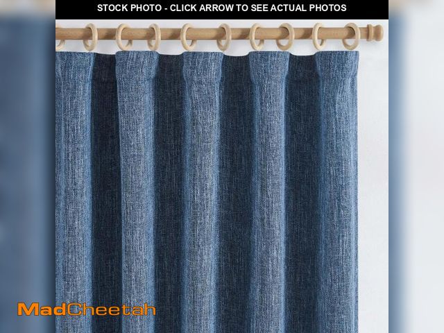 Lot 74-12308432 - jinchan Burlap Look 96 Inches Long Textured Curtains for Living Room Light Filtering Farmhouse Curta...
