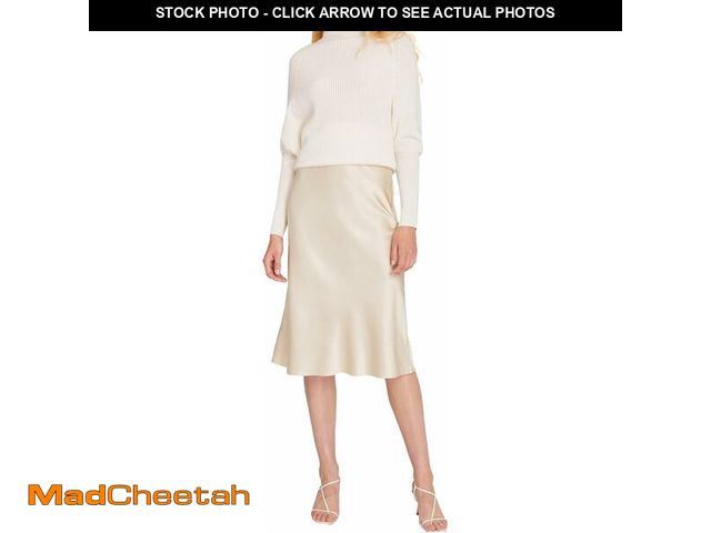 Lot 74-12719664 - Club Monaco Women's Silk Charmeuse Midi Skirt, Sand Dollar/Beige, 00 - UNUSED