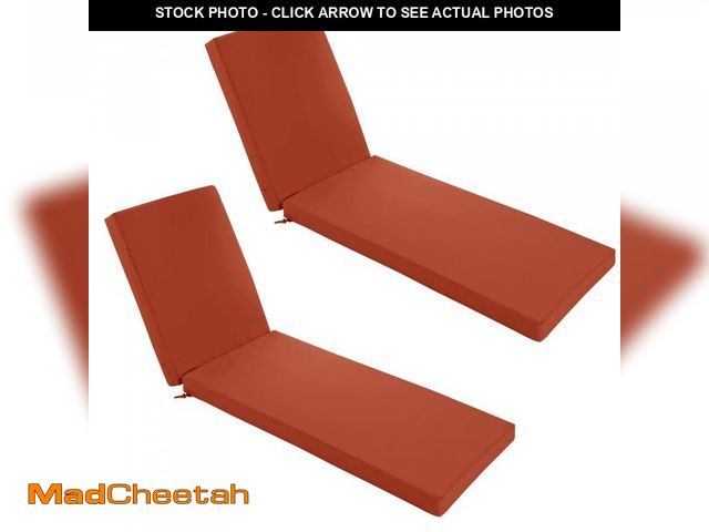 Lot 74-12052417 - Summsun Chaise Lounge Cushions Outdoor Set of 2 - Waterproof and Fade Resistant Sun Lounger Replacem...