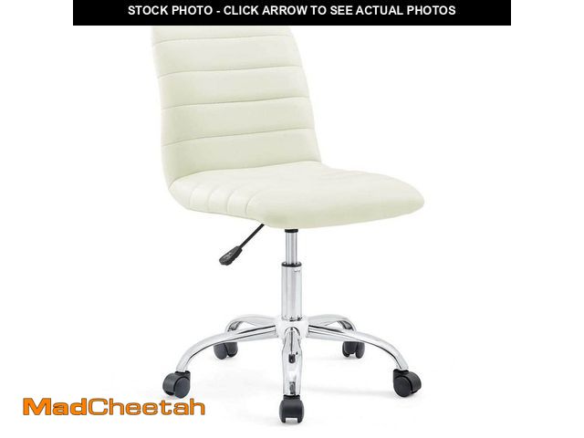 Lot 74-12869223 - MODWAY 23.5 in. Width Standard White Faux Leather Task Chair with Swivel Seat - UNUSED