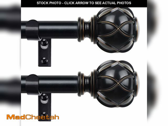 Lot 74-14381480 - HOTOZON Curtain Rods for Windows 2 Pack 32-43 Inches, Black - USED