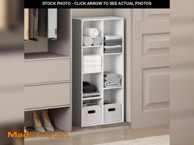 Lot 74-12399790 - Furinno Reed 7-Cube Open Shelf Clothing &amp; Closet Storage Organization, White - UNUSED