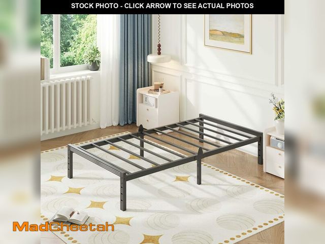 Lot 74-14260702 - ZIYOO 14 Inch Metal Twin Bed Frame, Mattress Anti-Slip Design, No Box Spring Required, Easy Assembly...