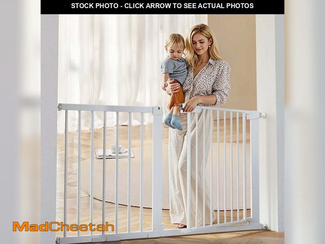 Lot 74-12679563 - 29.5-51.6'' Extra Wide Baby Gate, Caveen 30''H Safety Doorway Gates Pressure Mounted,White - UNUSED
