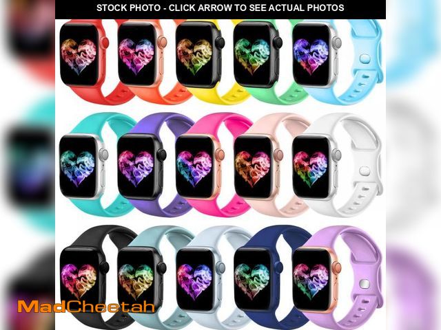 Lot 74-11557824 - Topokiyu Compatible for Apple Watch Bands 38mm 40mm 41mm 42mm for Women Men, Soft Silicone Sport Ban...