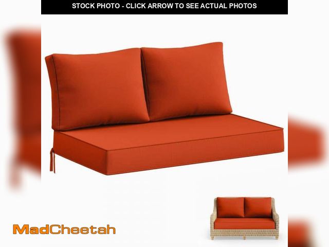 Lot 74-12146119 - *SEE DETAILS* Kimunuk 46 in. x 26 in. x 5 in. Outdoor Patio Replacement Loveseat Sofa Cushion Set wi...