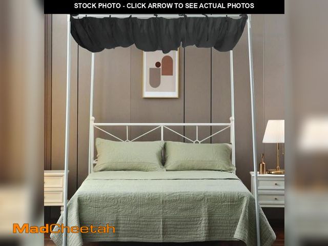 Lot 74-12222221 - WANFASO Pleated Black Canopy Bed Curtains for Top of BedÃ¯Â¼ÅRomantic Princess Sheer Canopy Bed Cur...