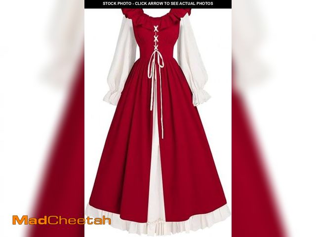 Lot 74-11558975 - (MISSING WHITE DRESS) WISHU Womens Renaissance Dress, Victorian Medieval Costume Dress Halloween Ruf...