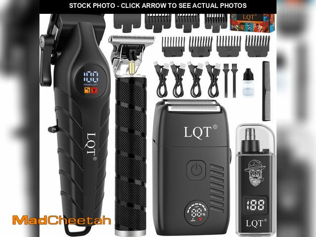 Lot 74-14269654 - LQT Men's Professional Cordless Hair Clippers &amp; Trimmer Kit, 4-in-1 Electric Shaver Set with LED...