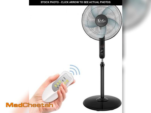 Lot 74-12137245 - (MISSING PART OF STAND) Simple Deluxe 16 Inch Pedestal Stand Fan with 3 Speed Adjustable and Remote ...