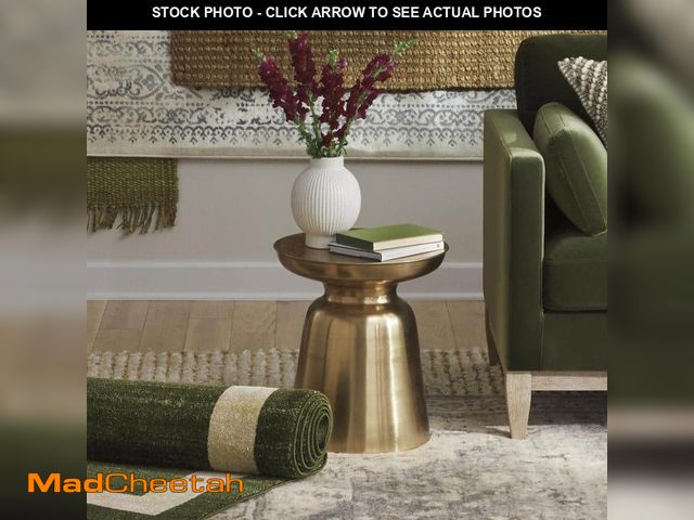 Lot 74-14292654 - Home Decorators Collection Round Gold Metal Accent Table (16.5 in. W x 17.75 in. H) - UNUSED