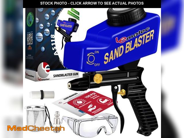 Lot 74-12309196 - LE LEMATEC Sand Blaster Gun Kit for Air Compressor, Portable Abrasive Media Blaster for Cleaning, Pa...
