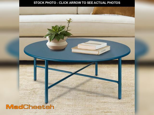 Lot 74-14033373 - CERBIOR Patio Round Steel Coffee Table, Weather Resistant Anti-Rust and Waterproof Indoor and Outdoo...
