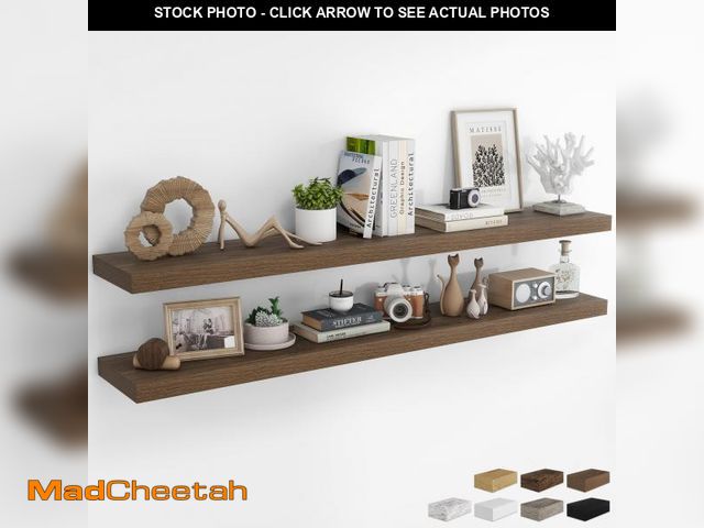 Lot 74-12243871 - RICHFOCUS 72Inch Floating Shelves for Wall 2 Pack Shelves for Bedroom|Kitchen|Bathroom Wall Mounted ...