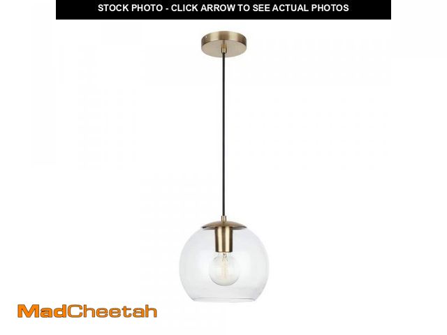 Lot 74-11825928 - Home Decorators Collection 1-Light Antique Brass and Glass Mini-Pendant - UNUSED