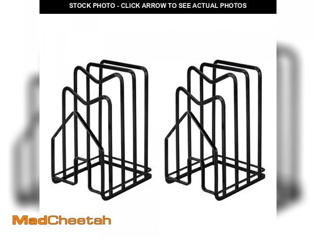 Lot 74-12121424 - SUNFICON 2 Pack Cutting Board Racks Holders Pot Pan Lids Holders Chopping Board Organizers Thin Bake...