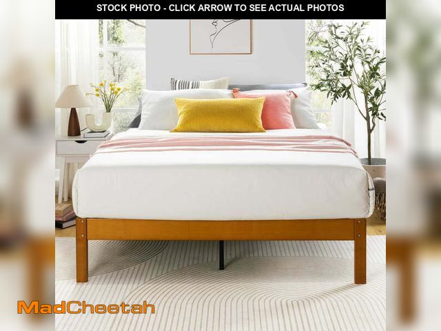 Lot 74-13055984 - Best Price Mattress Asher 14" Bamboo Wood Platform Bed with Wooden Slats, Natural, Queen - UNUSED