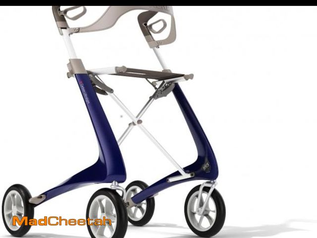 Lot 74-12136835 - byACRE Ultralight Carbon Fiber Rollator with Backrest, Blue - UNUSED