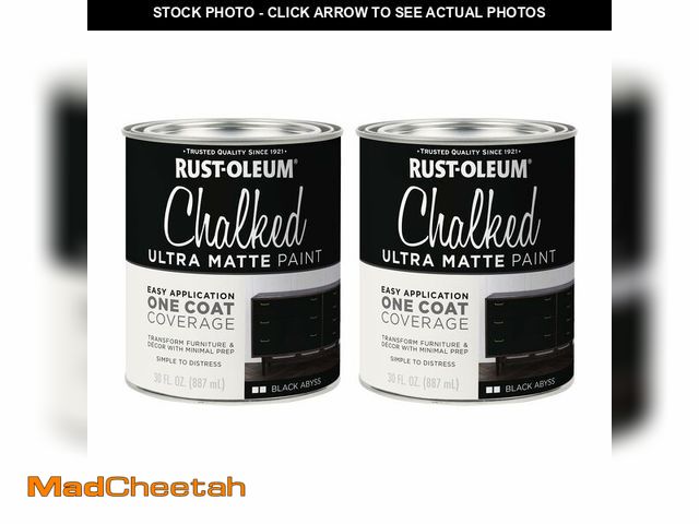 Lot 74-12607214 - Rust-Oleum Black Abyss Chalked All-in-One Ultra Matte Paint | One Coat Coverage | No Primer, Sanding...