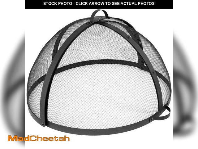 Lot 74-14115517 - Sunnydaze 36 in. Easy Access Black Steel Fire Pit Spark Screen - UNUSED