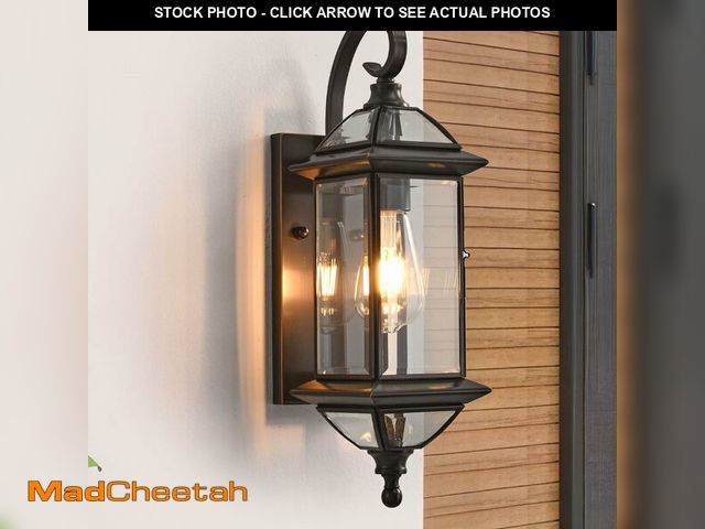 Lot 74-14272228 - ShinYouneL Exterior Wall Light Fixtures 18.5Inch Copper Outdoor Wall Lights Waterproof with Clear Gl...