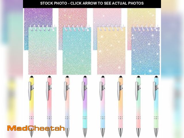 Lot 74-14358619 - Sherr 16 Pcs Glitter Pens and Notebooks Set Mini Spiral Notepads Fancy Pens for Kids Girls Sparkly S...