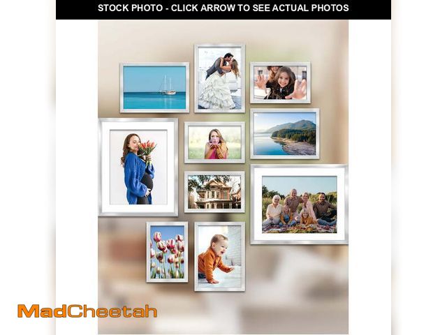 Lot 74-12835404 - Icona Bay Mixed Sizes Brushed Silver Picture Frames, 10 Pack, Noble Collection (US Company) - UNUSED