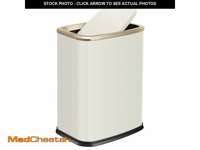 Lot 74-14149034 - JINYCOME Stainless Steel Bathroom Trash Can with Swing Lid,4gallon Small Metal Garbage can Trash Bin...