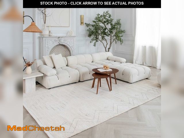 Lot 74-12784893 - RUG BRANCH Casa 5'x8' (Exact Size: 5'3" x 7'7") Abstract Indoor Area Rug, Beige Cream, Boho - Living...