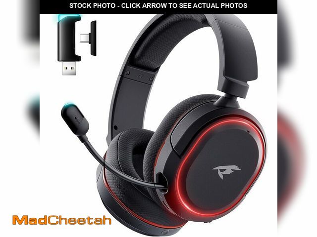 Lot 74-14215227 - Wireless Gaming Headset, 7.1 Surround Sound, 2.4Ghz USB Gaming Headphones Bluetooth 5.4, 100-Hr Nois...