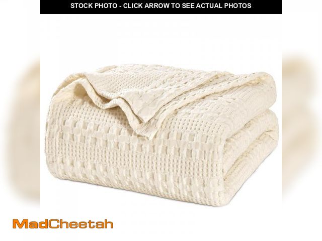 Lot 74-12219582 - PHF 100% Cotton Waffle Weave Blanket Queen Size, Soft Lightweight Breathable Cozy Summer Blankets fo...