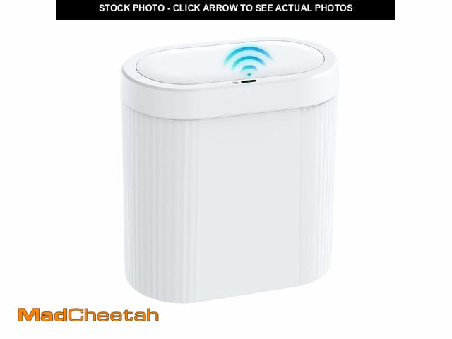 Lot 74-14060848 - jinligogo 5 Gallon Bathroom Trash Can with Lid, Automatic Motion Sensor White Trash Can, Touchless S...