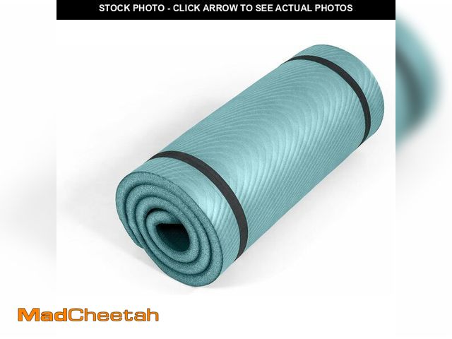 Lot 74-13382595 - Tone Fitness Premium Extra Thick 1-Inch High Density Exercise Mat with Carry Strap - Non-Slip Workou...