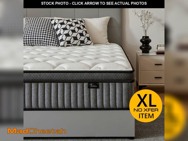 Lot 74-12615144 - 14 Inch Queen Mattress in a Box, Hybrid Cooling Gel Memory Foam &amp; Pocketed Coils, Medium Firm, C...