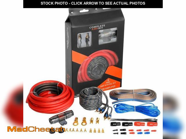 Lot 74-12443360 - TOPSTRONGGEAR 4ga Amp Kit - 4 Gauge AWG Amplifier Wiring Kit for Car Subwoofers Speakers Audio Syste...