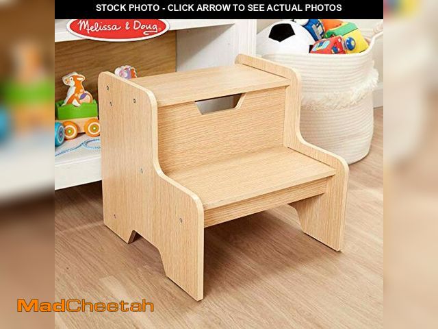 Lot 74-12633213 - Melissa &amp; Doug Kids Wooden Step Stool - Light Natural Finish - UNUSED