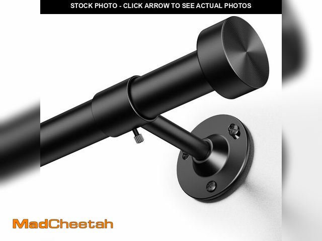Lot 74-14155104 - YaFex Heavy Duty Curtain Rods 32-60 Inch, 1 Inch Adjustable Black Curtain Rod for Windows,Short Wind...