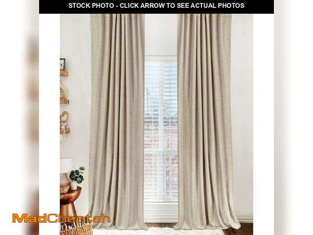 Lot 74-14204916 - 100% Blackout Shield Linen Blackout Curtains for Bedroom 84 Inches Long, Back Tab/Rod Pocket Living ...
